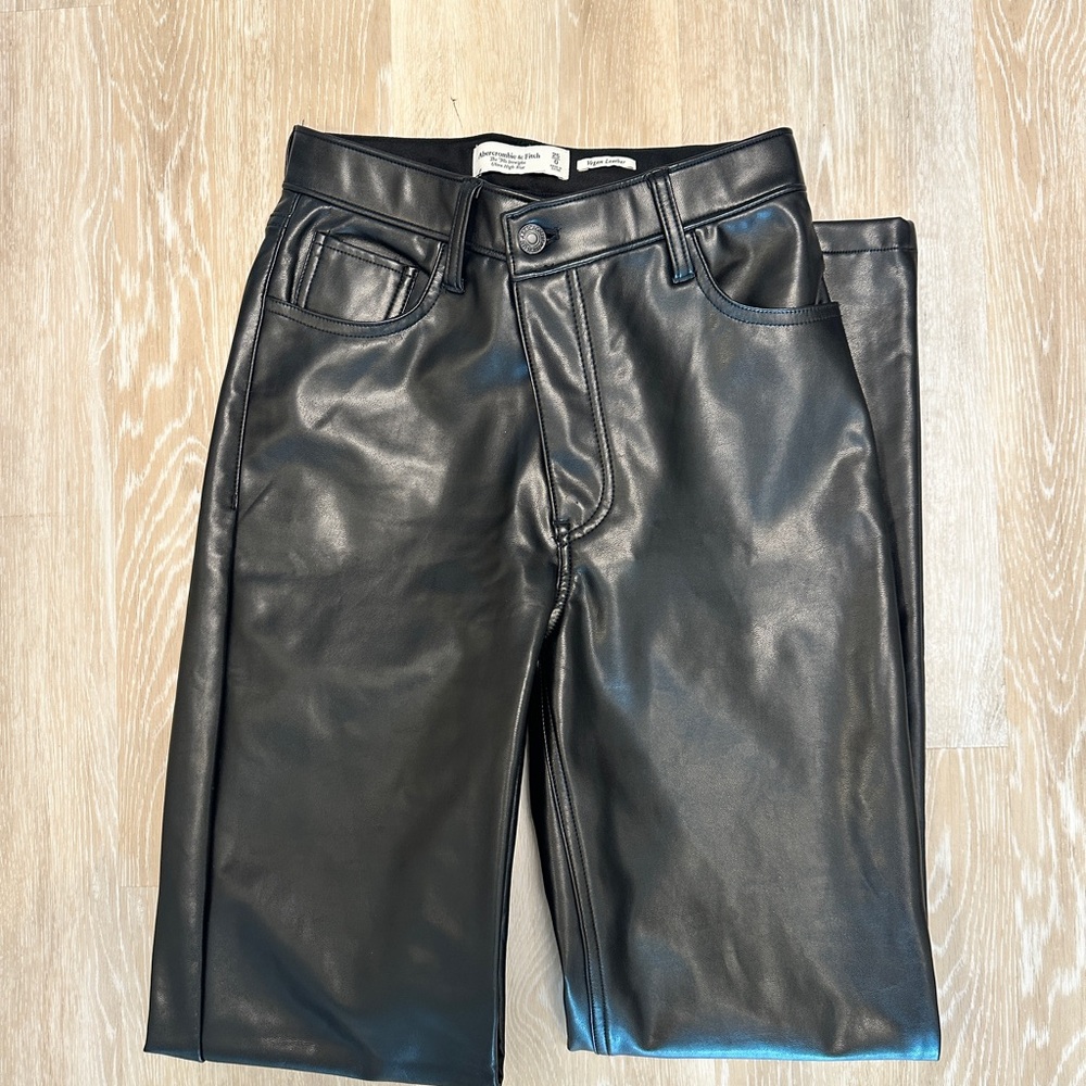 Abercrombie & Fitch Black Vegan Leather Pants
